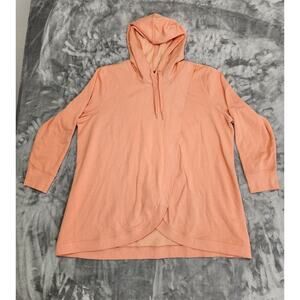 NEW Old Navy Hoodie Womens XXL Maternity Orange Cross-Front Nursing Pullover